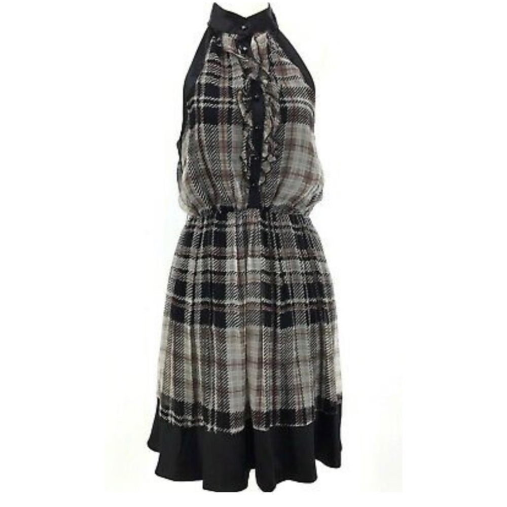 Bebe Sleeveless Plaid Dress